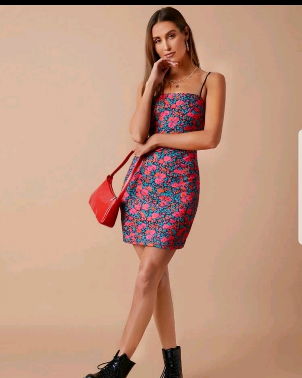 All over Floral Print bodycon dress