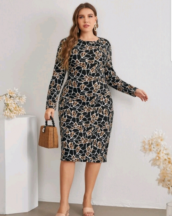 Leopard all over Print fitted dress