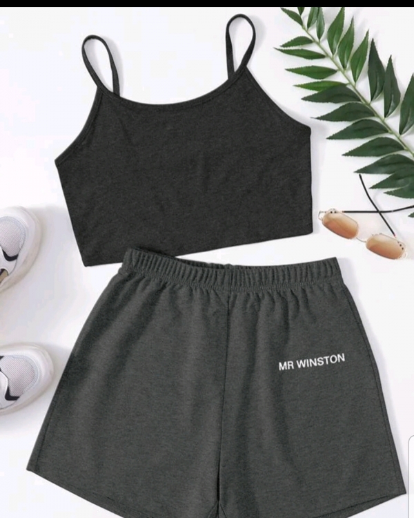 Cami top with letter Graphic shorts