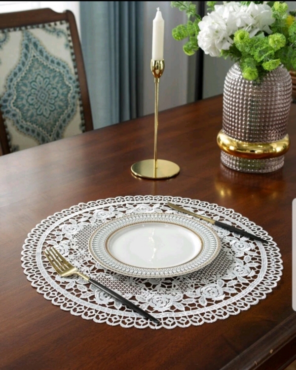 Lace Embroidery round table Cloth