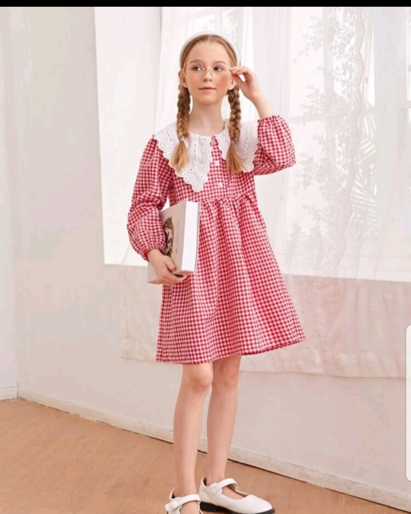 Contrast doll collar dress