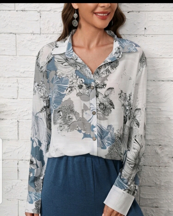 Floral Print button front blouse