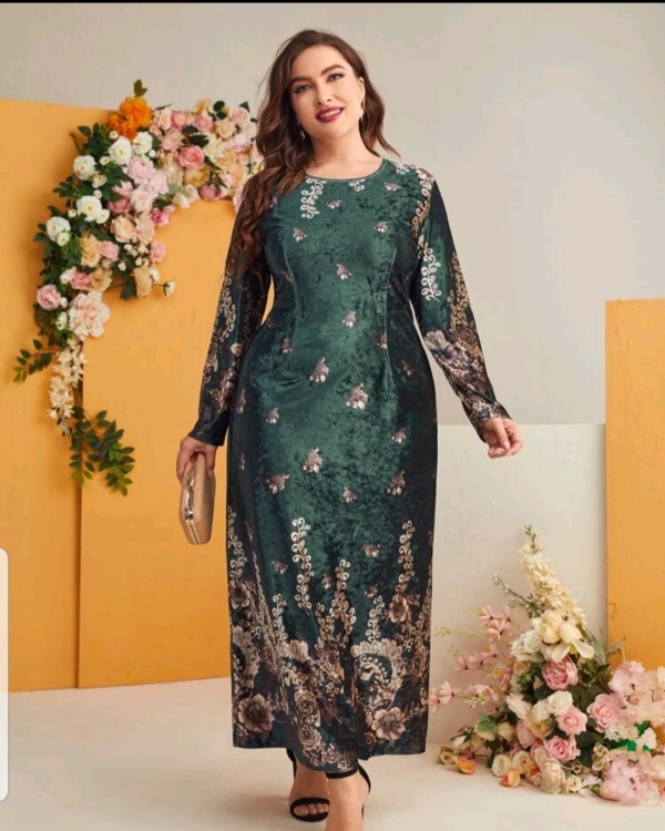 Floral Print velvet dress