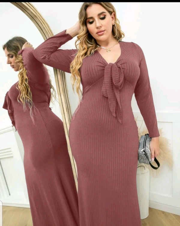 Knot front Ribbed dress
