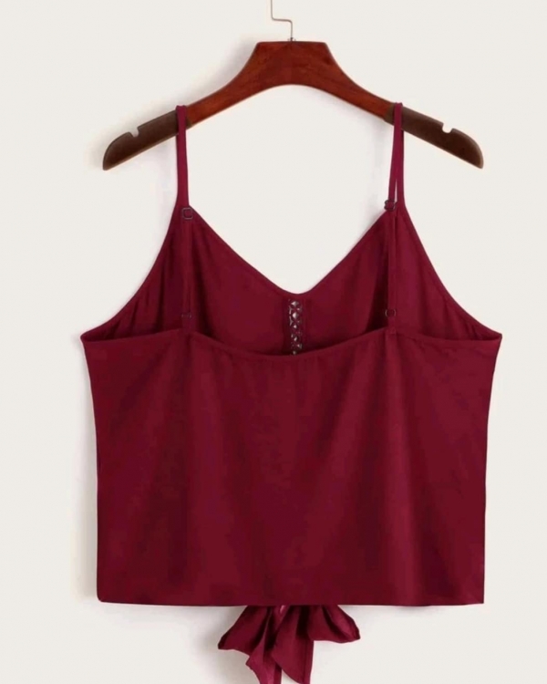 Lace insert knotted Cami top