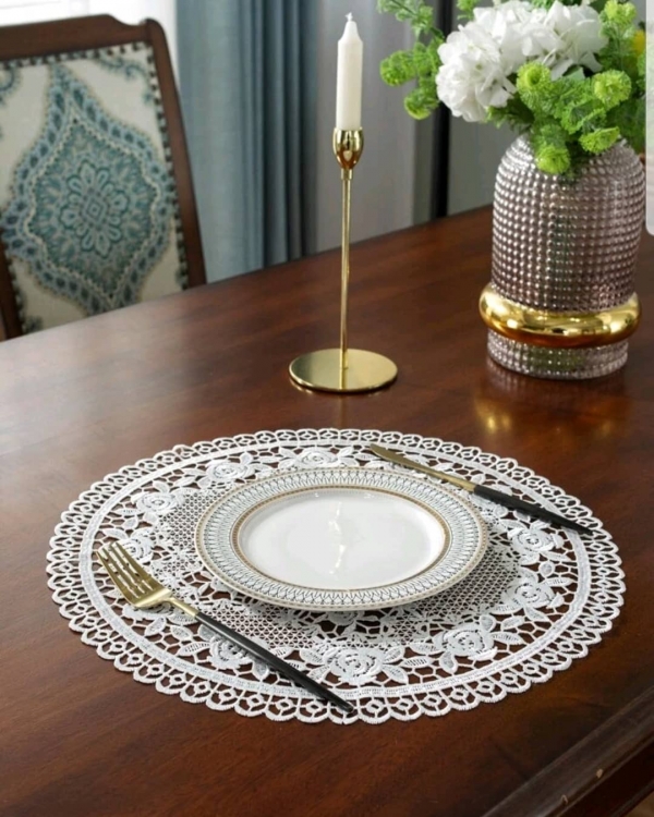 Lace Embroidery Round Table Cloth