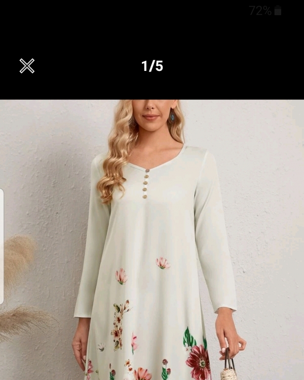 Floral Print single breasted tunic dress