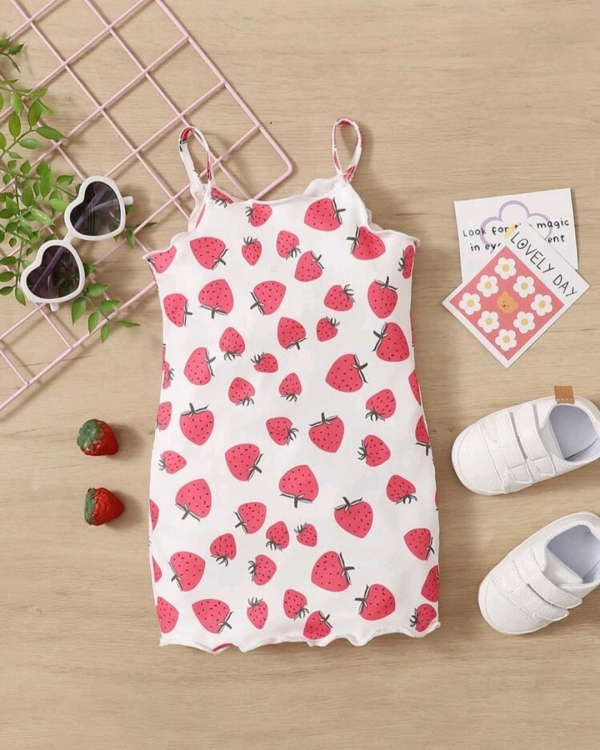 Strawberry print cami dress