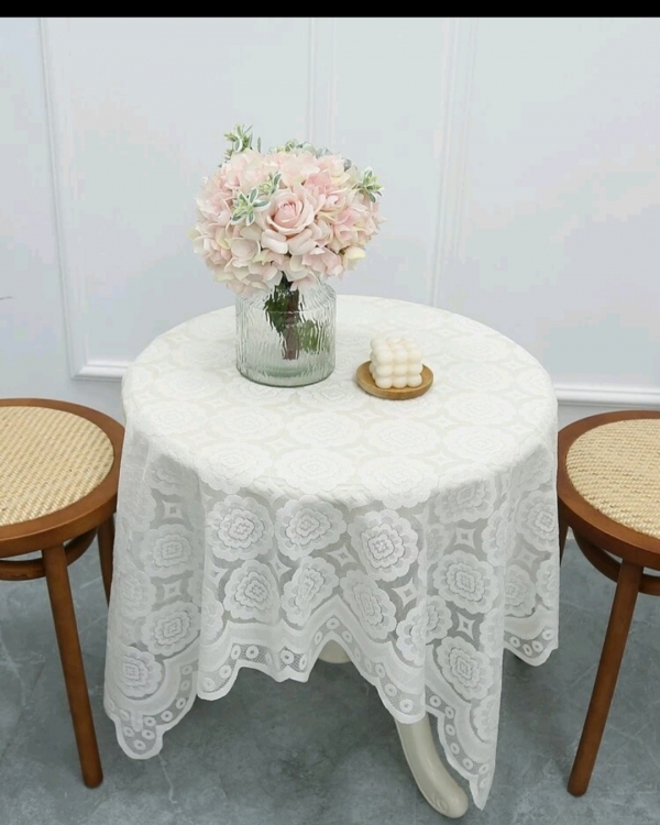 Floral print lace table cloth