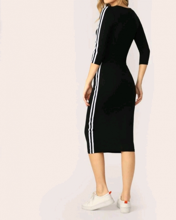 Striped tape side Pencil dress sold out.